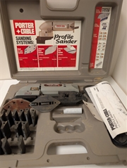 The Porter-Cable 444 Profile Sander is engineered specifically for sanding intricate contours and decorative moldings. It features a unique linear sanding motion that mimics hand-sanding at a high frequency of 6,000 SPM (strokes per minute) to prevent cro
