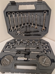 The Alltrade 59-piece tool set provides a versatile selection of tools for the value-conscious homeowner or DIY mechanic. This set includes 1/4-inch and 3/8-inch drive ratchets and sockets in both SAE and Metric sizes to ensure a proper fit for any fasten